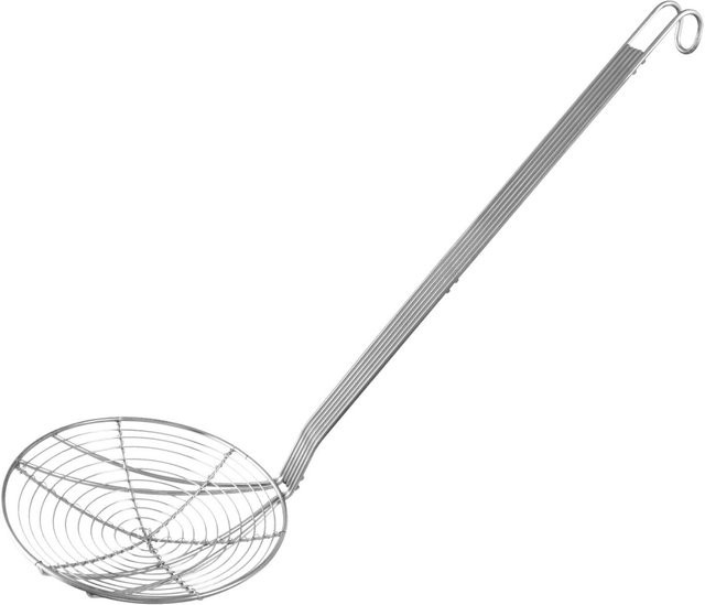 FMprofessional Profi-Frittierlöffel Skimmer aus Edelstahl in Silber, rund, Länge: 45 cm - Bild 1