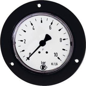 Riegler Standardmanometer mit schwarzem Frontring, G 1/8 Anschluss hinten, Druckbereich 0 - 4,0 bar, Durchmesser 40 mm - Bild 1