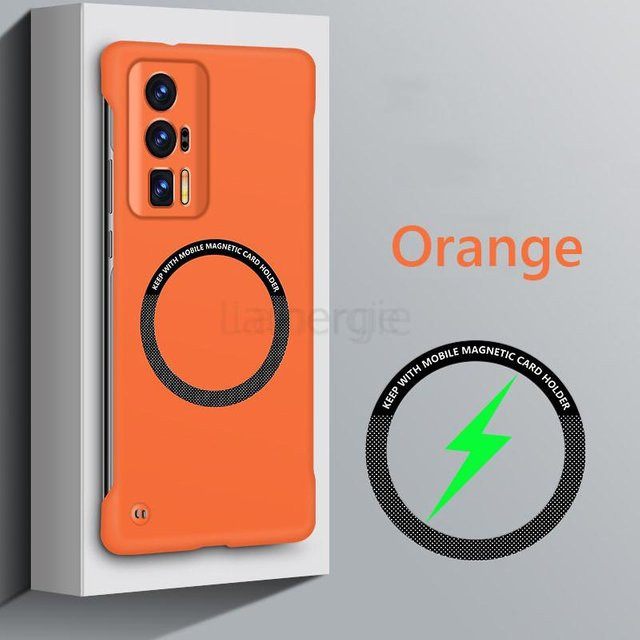 Slim MagSafe Case für Xiaomi Poco F5 Pro und Poco F5 5G Rahmenlose Magnetische Rückabdeckung mit Kabellosem Laden in Schwarz, Blau, Gelb, Orange und Beige - Bild 1