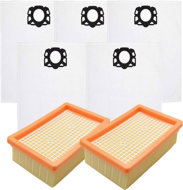Karcher Staubbeutel und HEPA-Filter Set in Weiß für WD7 WD6 WD5 WD4 MV4 MV5 MV6 WD4000 WD4200 WD5800 SW5100 SE6100 Staubsauger 2.863-006.0 - Bild 1