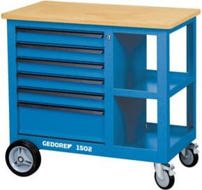 Gedore Rollwerkbank in Blau aus Stahl und Holz, H x B x T: 87,5 x 95 x 55 cm - Bild 1
