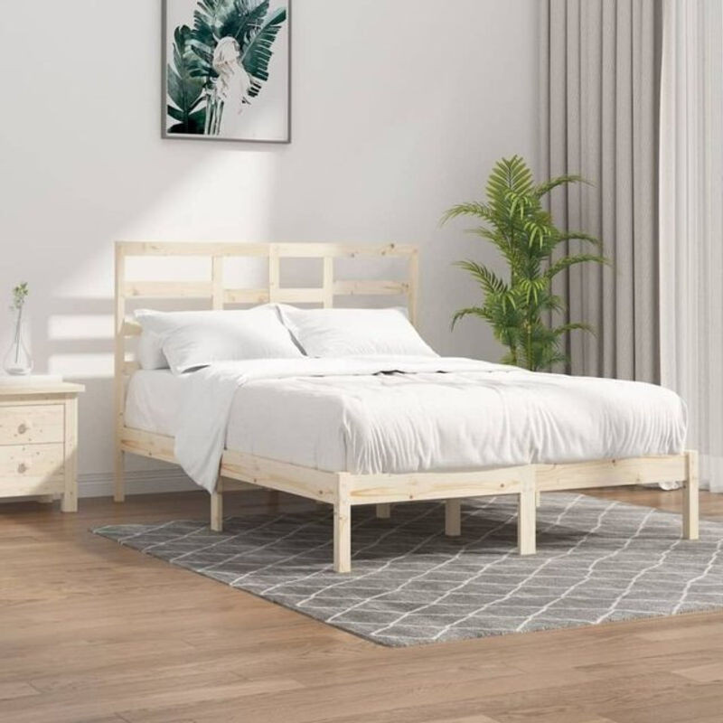 Massivholzbett Vidaxl aus Kiefer in Braun, Modernes Skandinavisches Design, B/T/H: 120 x 190 x 104 cm - Bild 1