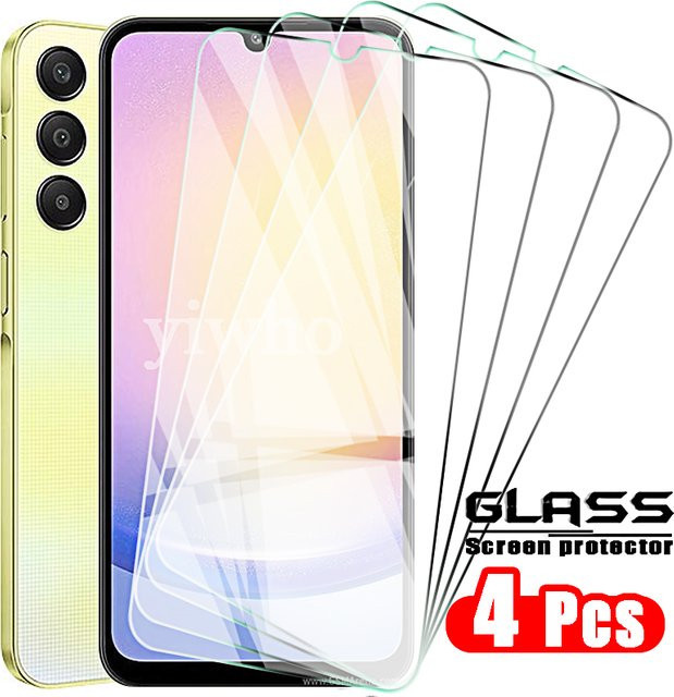 4 Stück Displayschutzfolien aus gehärtetem Glas für Samsung Galaxy A25 A15 A05S A54 A34 A24 A04S A73 A53 A33 A13 5G 4G in Transparent - Bild 1