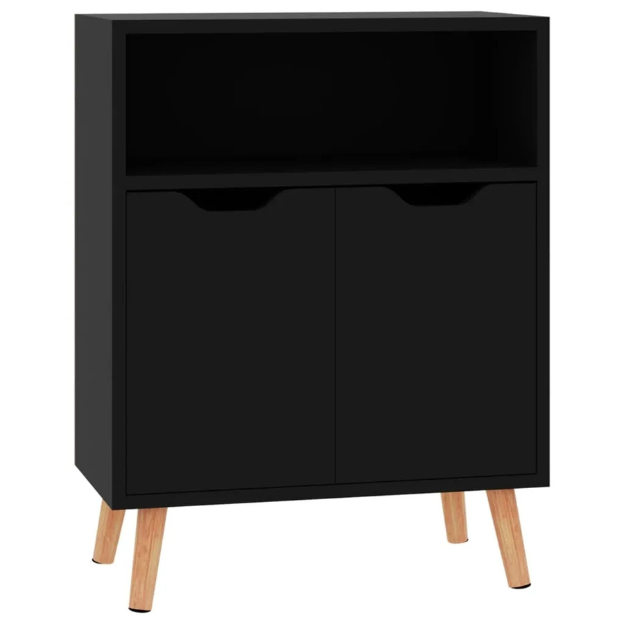 vidaXL Sideboard Schwarz Hochglanz aus Holzwerkstoff B/T/H: 60 x 30 x 72 cm - Bild 2
