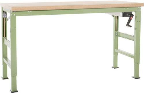 Manuflex WP8045.6011 Werkbank Grundmodul höhenverstellbar in Resedagrün (RAL 6011), B/T/H: 100 x 80 x 45 cm - Bild 1