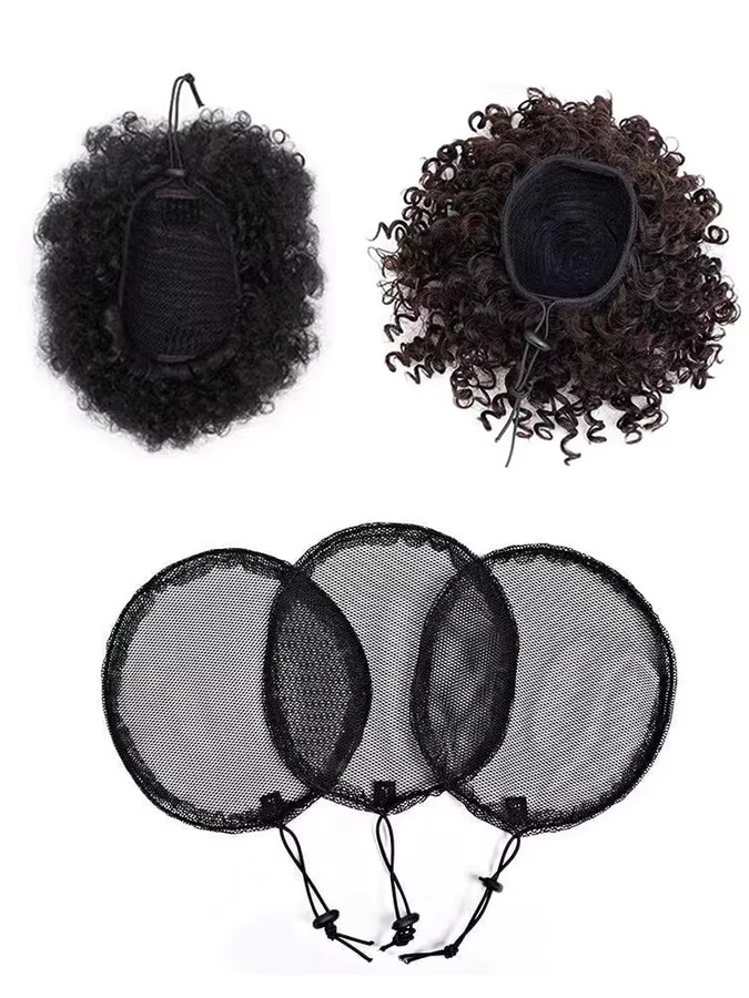 Plussign Haarnetze für Afro-Haarknoten, 5 Stück, Schwarz, Unisex - Bild 7