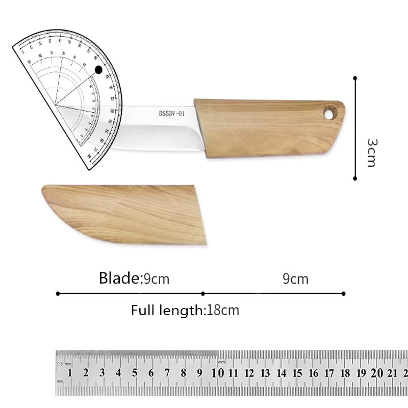 WXCOO Mehrzweck-Edelstahl-Obst- und Fleischmesser mit Holzgriff und Schutzhülle - Bild 3