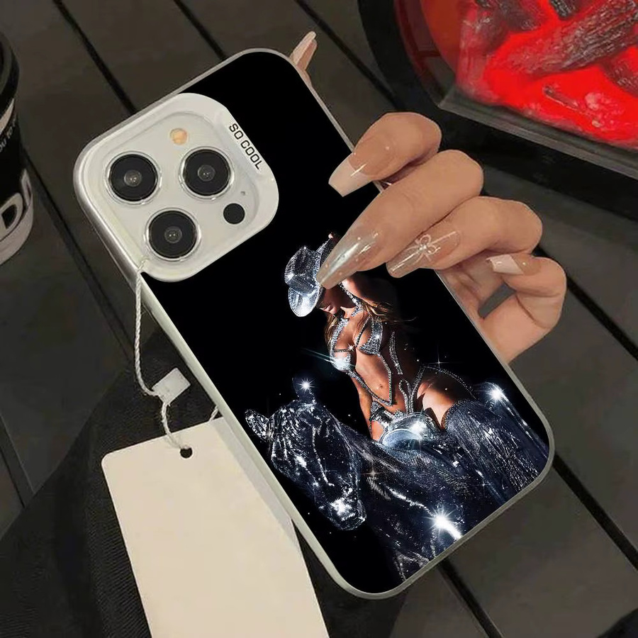 Musikmädchen B-BeyonceS Handyhülle für Apple iPhone 11 bis 17 Pro Max Plus, stoßfeste Rückseite, Farbe: Silber - Bild 6