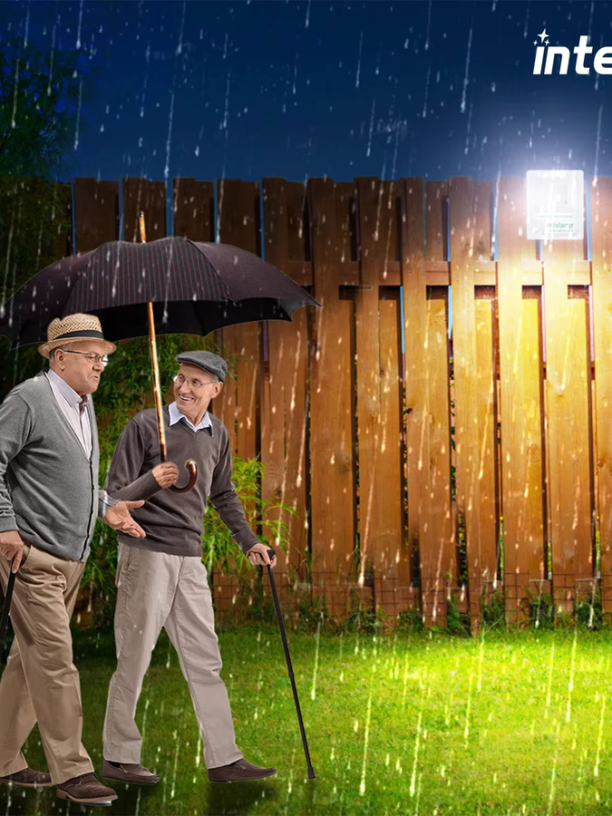 Intelamp Solar Flutlicht mit Bewegungsmelder und Fernbedienung, 3000 Lumen, Wasserdichtes Outdoor Solarlicht in Weiß für Garten, Wand und Hof - Bild 7