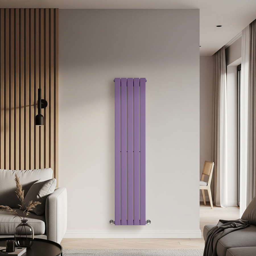 Einlagiger Design-Heizkörper Vertikal von Delta in Lila (Lush Purple), Höhe: 160 cm, Breite: 35 cm, Tiefe: 5,8 cm - Bild 1