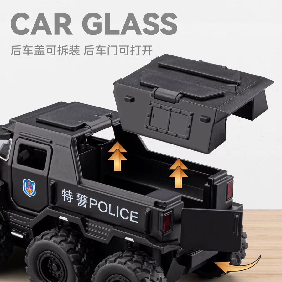 WELLY Conqueror Polizei-Spielzeugauto, 1:32, Metall, mit Sound- und Lichteffekten, Rückziehfunktion - Bild 4