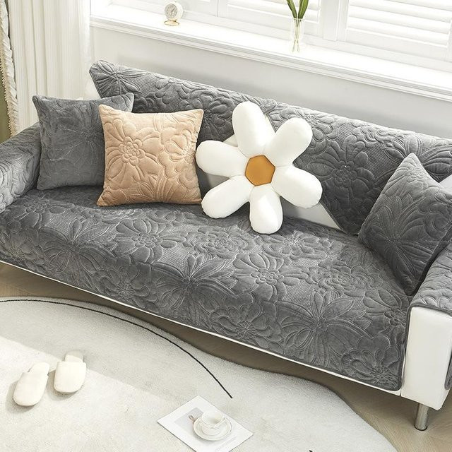 Modernes quadratisches Sofakissen Bezug aus Polyester in Grau, B/B: 70 x 70 cm - Bild 1