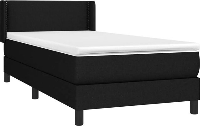 vidaXL Boxspringbett mit Matratze Hybrid-Design in Schwarz und Weiß, B/T/H: 90 x 200 cm - Bild 1