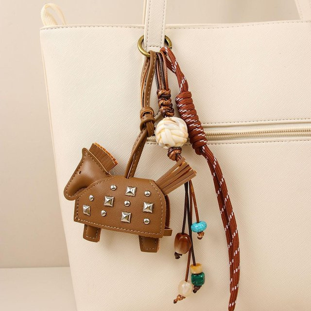 Rd lala Anhänger, Echtes Leder, Beige, Unisex - Bild 1