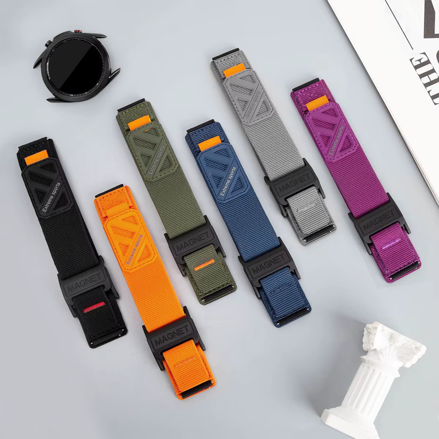 CHIICSMART Uhrenarmband Nylon, Magnetverschluss, Schwarz, Unisex - Bild 2