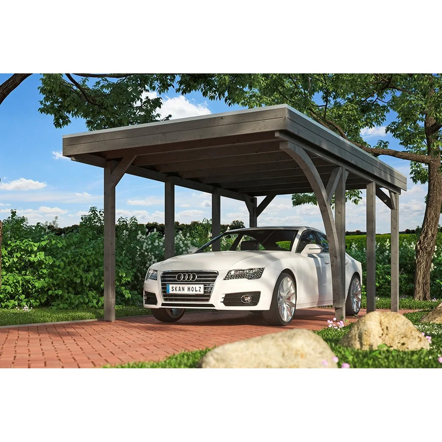 SKANHOLZ Carport Friesland Set 5 in Schiefergrau, B/T: 314 x 555 cm, Firsthöhe: 241 cm, lasiert - Bild 2