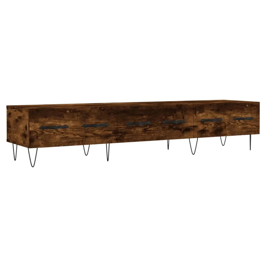 vidaXL TV-Schrank aus Holzwerkstoff und Eisen in Räuchereiche, B/T/H: 150 x 36 x 30 cm - Bild 2