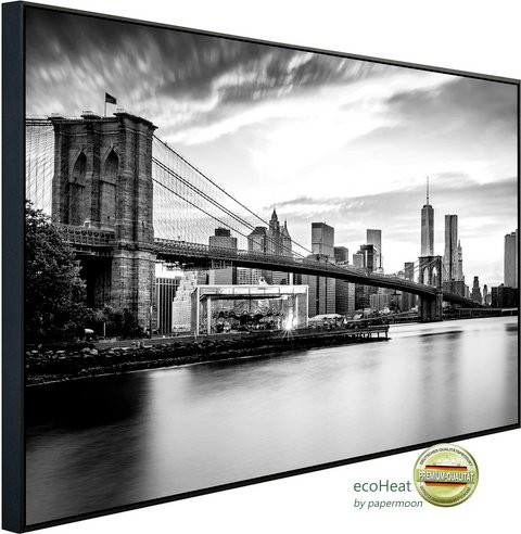papermoon Infrarotheizung EcoHeat New York Schwarz Weiss mit Matt-Effekt und App-Steuerung - Bild 1