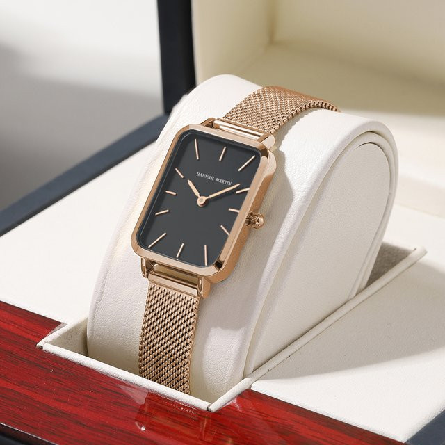 Hannah Martin Armbanduhr, Quarz, Edelstahl, Rechteckig, Silber, Damen - Bild 1
