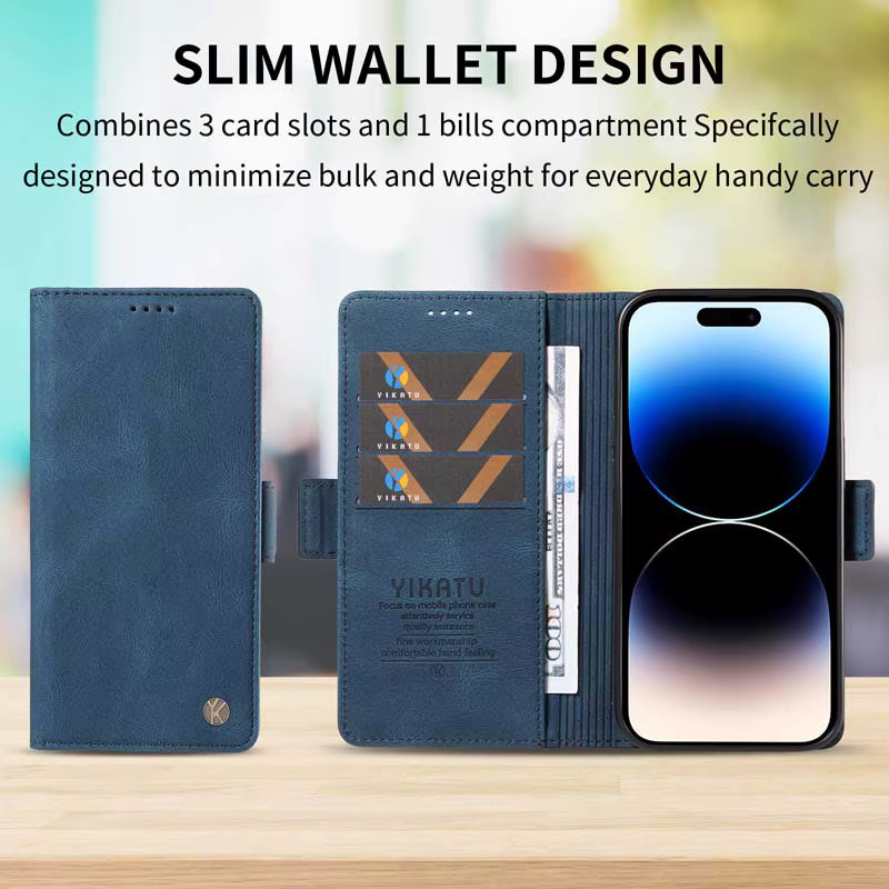 Luxuriöse Leder-Handyhülle für Honor Magic 4 5 6 7 Pro 8 Lite Magic8 8Lite Magic7 als magnetische Flip-Brieftasche in Blau - Bild 5