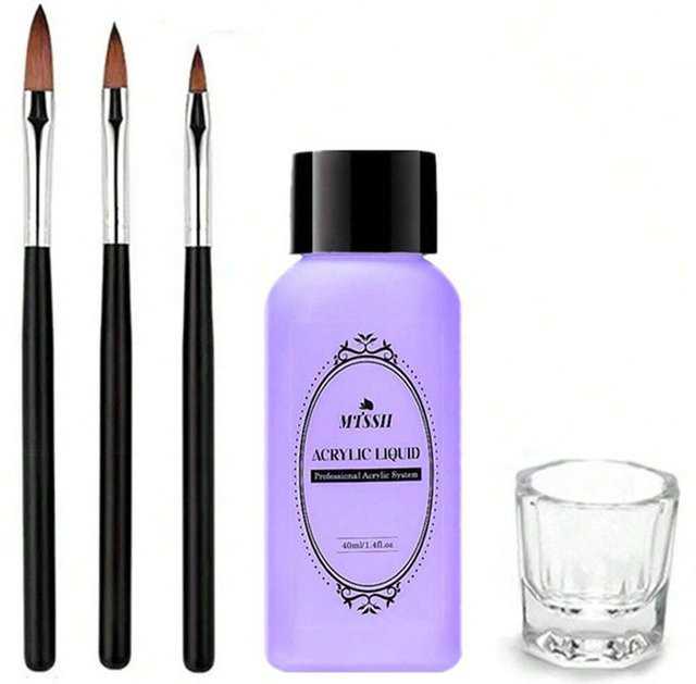Mtssii Acryl Flüssigkeit Monomer Set mit Pinsel und Glas Tasse, 40 ml - Bild 1