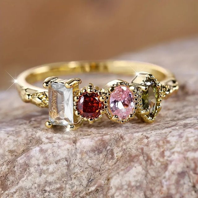 Huitan Ringe, Zirkonia, Gold, Damen - Bild 1