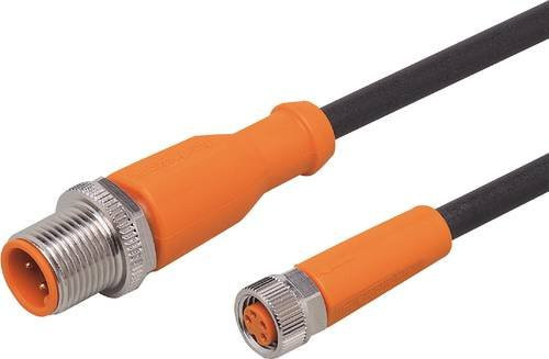 ifm electronic EVC220 Verbindungsleitung mit gerade Buchse, Polzahl 3 oder 4, Farbe: Orange, Länge: 0,3 m - Bild 1
