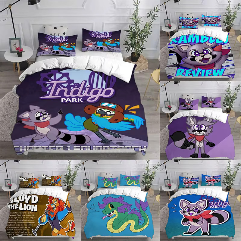 Bandai Indigo Park Bettwäsche-Set mit Bettbezug und Kissenbezug im Cartoon-Design, Mehrfarbig - Bild 2