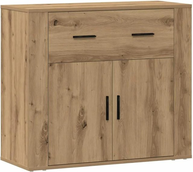 vidaXL Sideboard Artisan-Eiche aus Holzwerkstoff, Farbe Braun, B/T/H: 80 x 33 x 70 cm - Bild 1