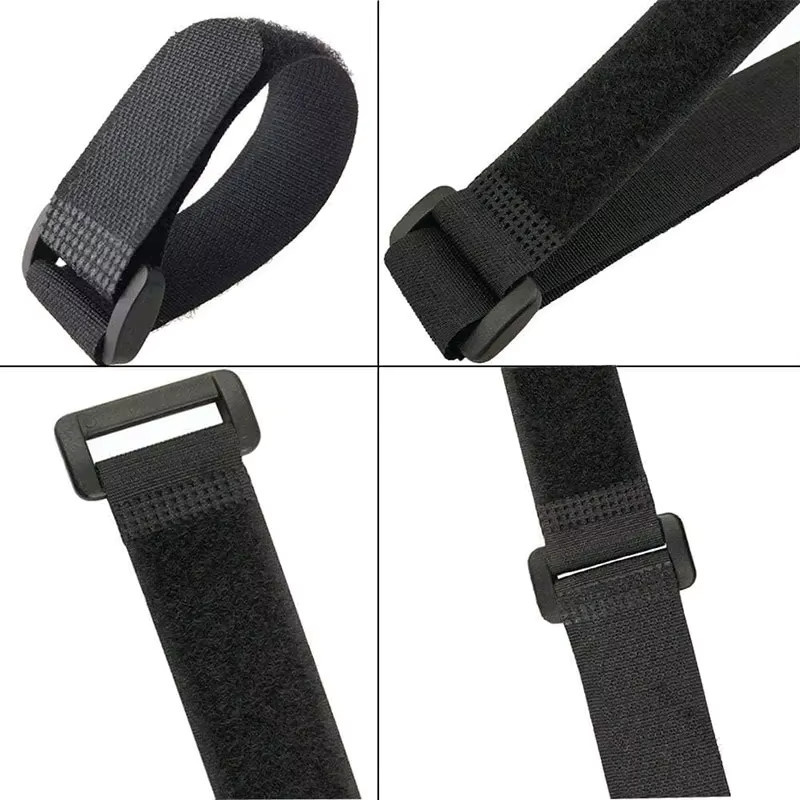Wiederverwendbare Klettband Kabelbinder aus Nylon für dein Kabelmanagement in Schwarz und Grün - Bild 4