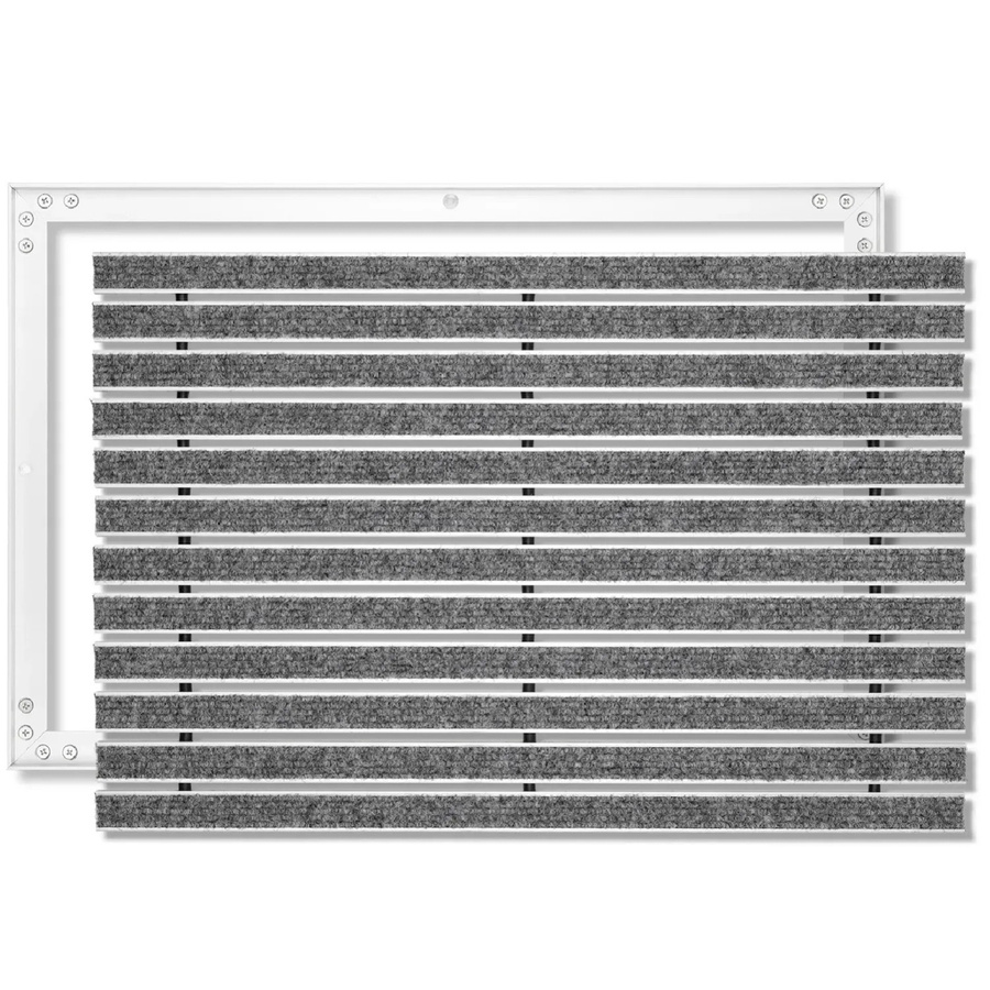SWmat Fußabtreter 12R mit Alu-Rahmen und Rauhaarrip in Grau für Innen und Außen, B/T: 60 x 40 cm - Bild 2