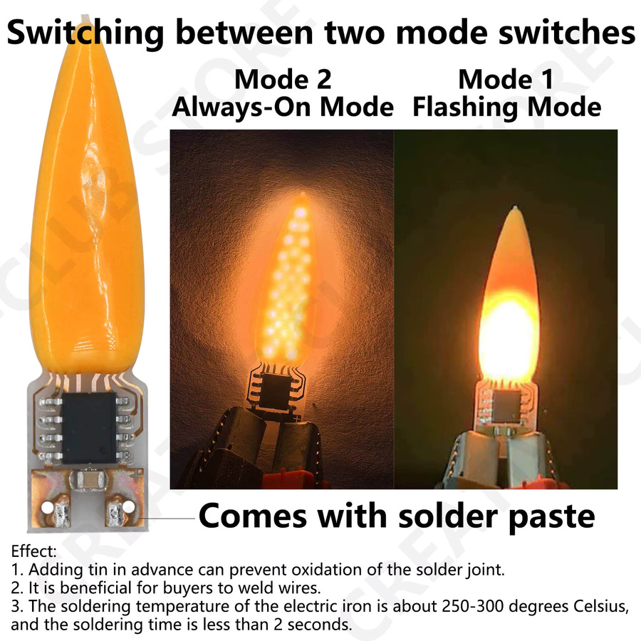 DT&ZM DC 3V Feuerflammen-LED-Dochte für LED-Kerzen in Orange mit Flackernd- und Immer-An-Modus für DIY-Projekte - Bild 3