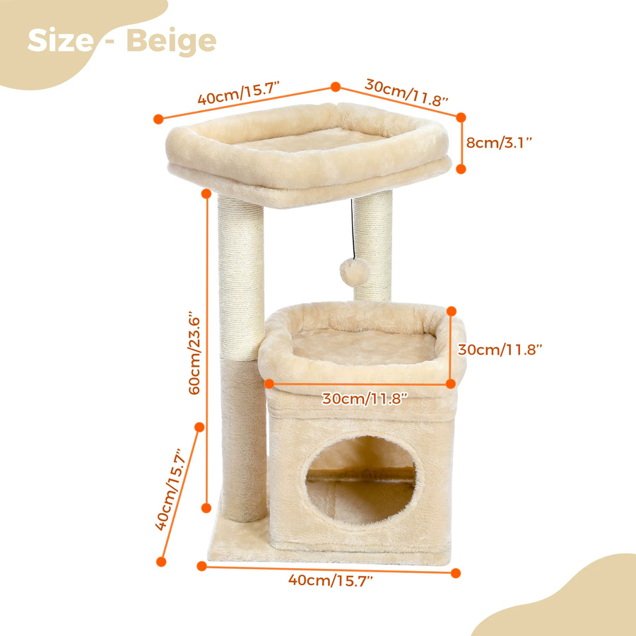 PAWZ Road Kratzbaum für Katzen mit Sisal-Elementen, Höhle und integriertem Spielzeug - Bild 3