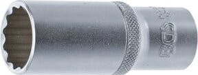 BGS Steckschlüssel-Einsatz Zwölfkant tief 10687, Antrieb 1/2 Zoll, SW 22 mm, Farbe Silber - Bild 1