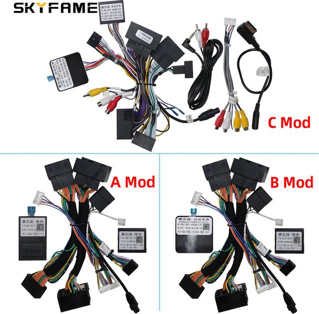 SKYFAME 16Pin Canbus Box Adapter Decoder für Audi Q5 Q5L Android Radio Power Kabelbaum in Schwarz - Bild 1