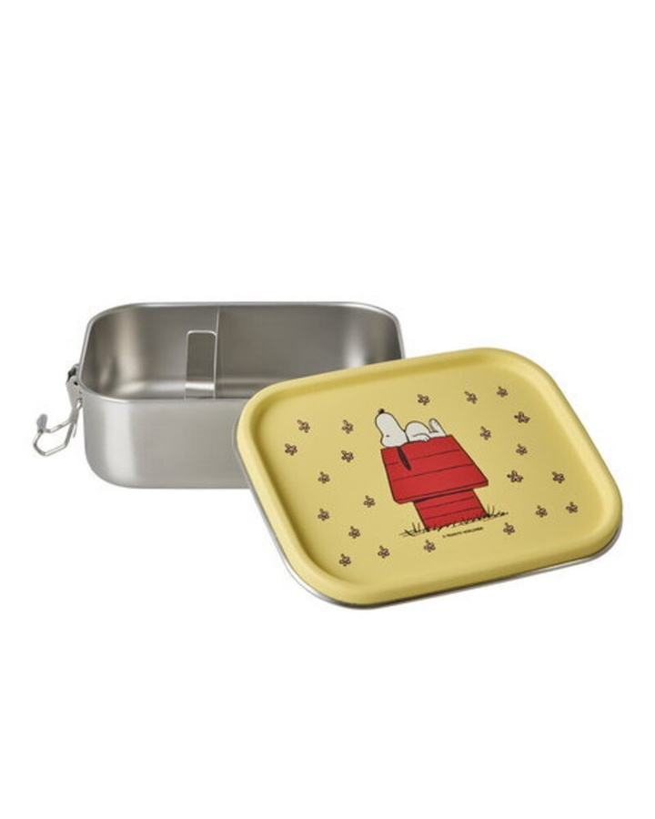 Rice Edelstahl Brotdose Snoopy, hellgelb, BPA-frei und mikrowellengeeignet - Bild 1