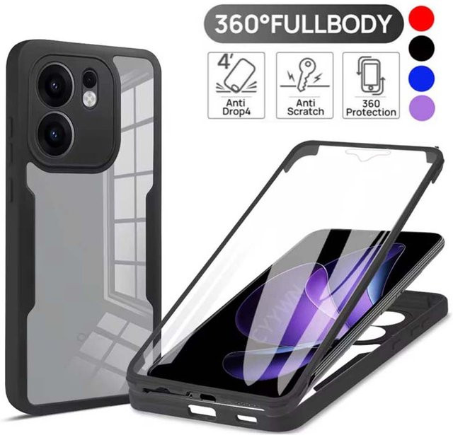 Transparente 360-Grad-Ganzkörper-Displayschutzfolie und stoßfeste Handyhülle für OPPO Reno 13 und Reno 14 Pro 13F 14F - Bild 1