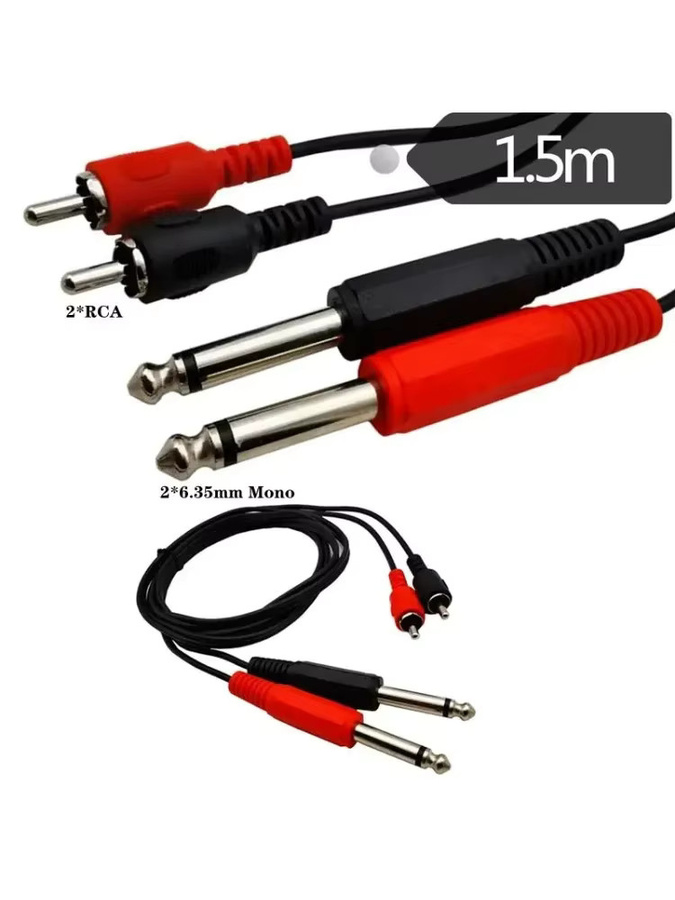 BSN RCA-Audiokabel Dual 6,35 mm Mono auf Dual RCA Lotus Stecker, Länge: 1,5 m - Bild 7