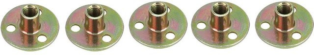 Fishine 5 Stück verzinkte Drei-Loch-Sicherungsmuttern für Möbel, Farbe: Silber, M8 x 37 mm - Bild 1