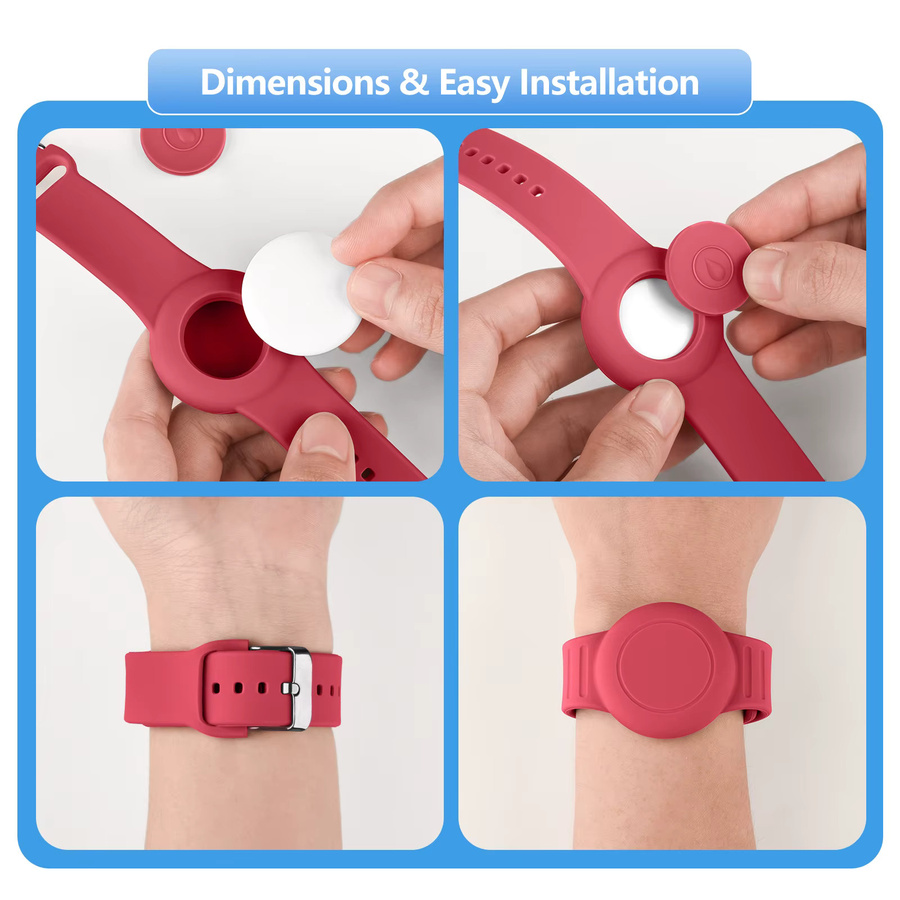 Wasserdichte Silikon-Schutzhülle für Apple AirTag als Anti-Verlust Armband in Grün - Bild 3