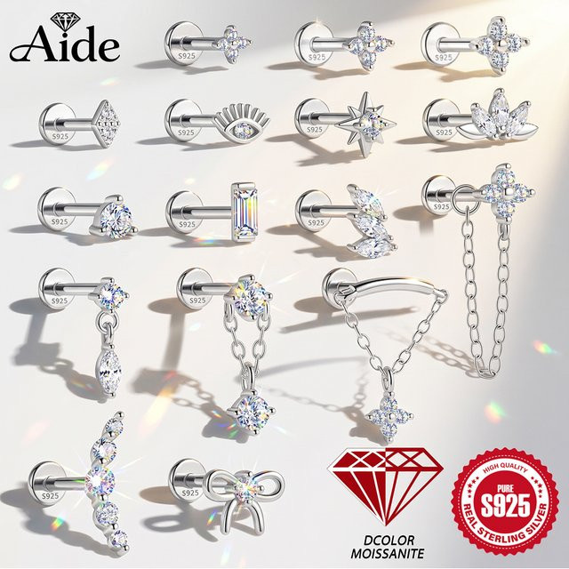 Aide Ohrringe, Moissanit, 925 Silber, Damen - Bild 1
