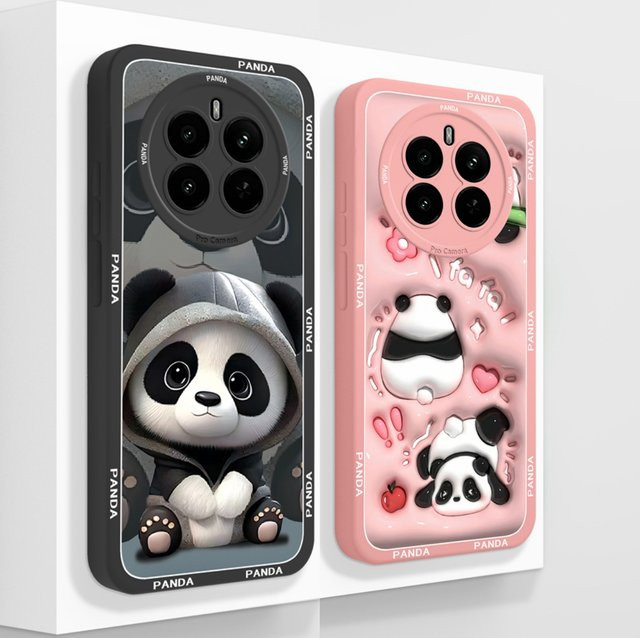 Realme 13 Pro Plus Schutzhülle mit Panda Design aus Flüssigsilikon in Multicolor - Bild 1