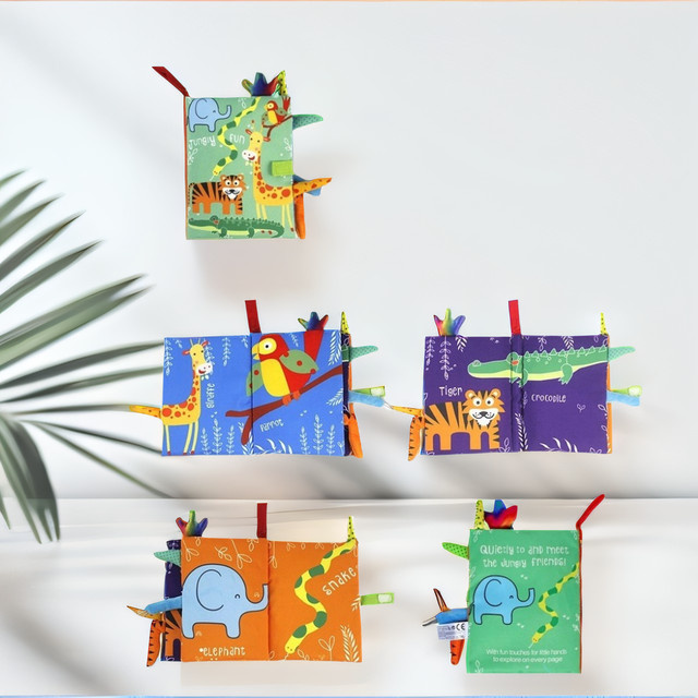 Datgo Montessori-Babybücher, Stoffbücher, Tiere, Bunt / Mehrfarbig - Bild 1