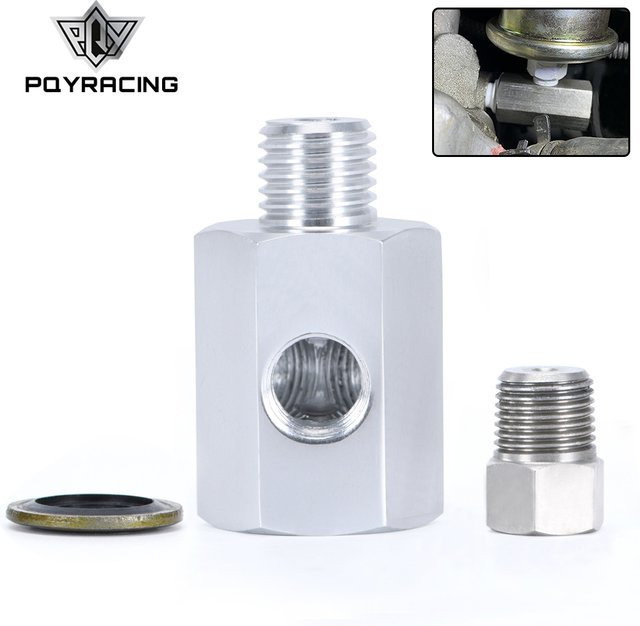 PQY RACING 3-Port Öldruck-Temperaturanzeige-Adapter T-Stück für BMW 3er E30 E36 in Silber PQY-OGA01 - Bild 1