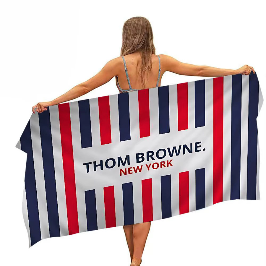 T-Thom Strandtuch für Mädchen in B-Brown, bunt gestreiftes Mikrofaser-Badetuch, schnell trocknend und sandfrei - Bild 7