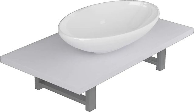 vidaXL 2-tlg. Badmöbel-Set Modell 7 in Weiß mit Keramik-Waschbecken und Wandregal - Bild 1