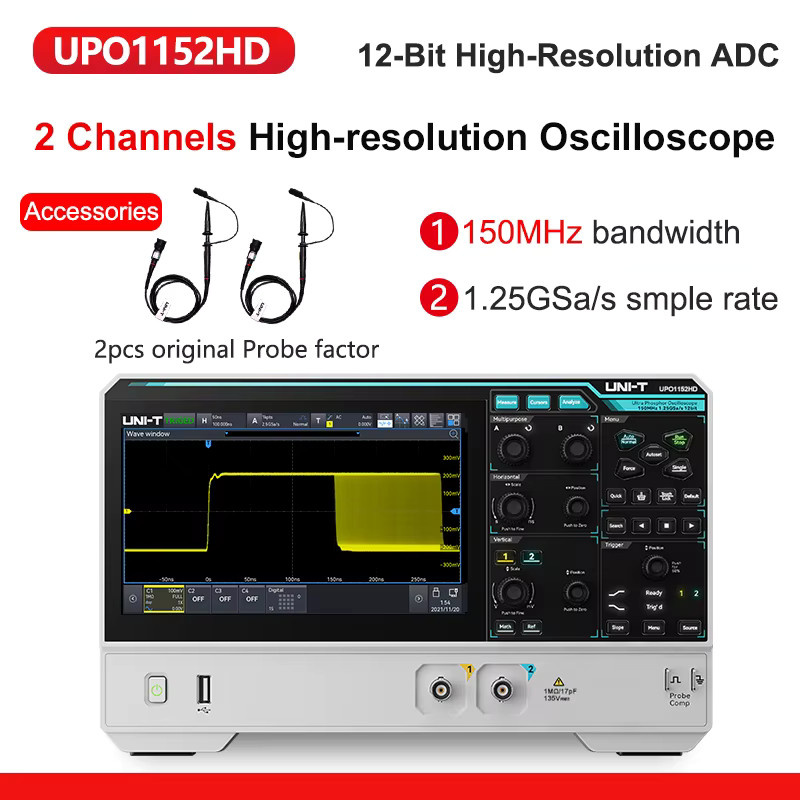UNI-T Oszilloskop UPO1154HD UPO1082HD mit 2/4 Kanälen, 1,25 GSa/s, 80/150 MHz Bandbreite und 12-Bit ADC - Bild 6
