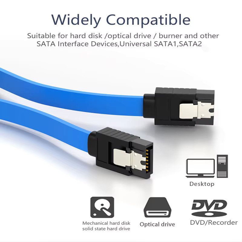 Urgrico SATA III Kabel Set 5 Stück in Blau mit 90 Grad Winkel für SSD und HDD Anschlüsse - Bild 2