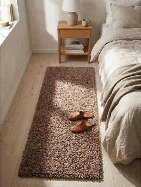 Kadima Design Hochflorteppich RHEIN, einfarbig, braun, aus Polypropylen, B/T: 80 x 150 cm - Bild 1