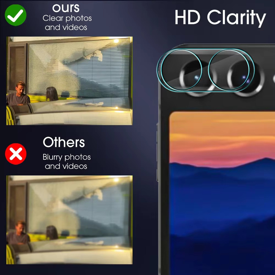 HD Kamera Schutzfilm aus gehärtetem Glas für Samsung Galaxy Z Flip 7 6 5 4 Objektiv Transparent Anti-Scratch Rückseitenkappe - Bild 4